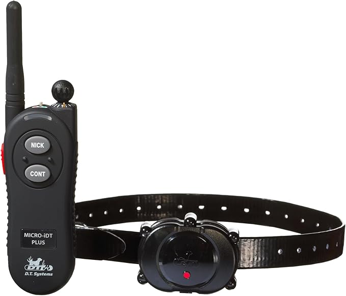DT SYSTEMS Micro iDT Plus Waterproof 6-22" Rechargeable Expandable Dog Training E-Collar, 900-Yard Range, 16 Stimulation Levels, Vibration Assist