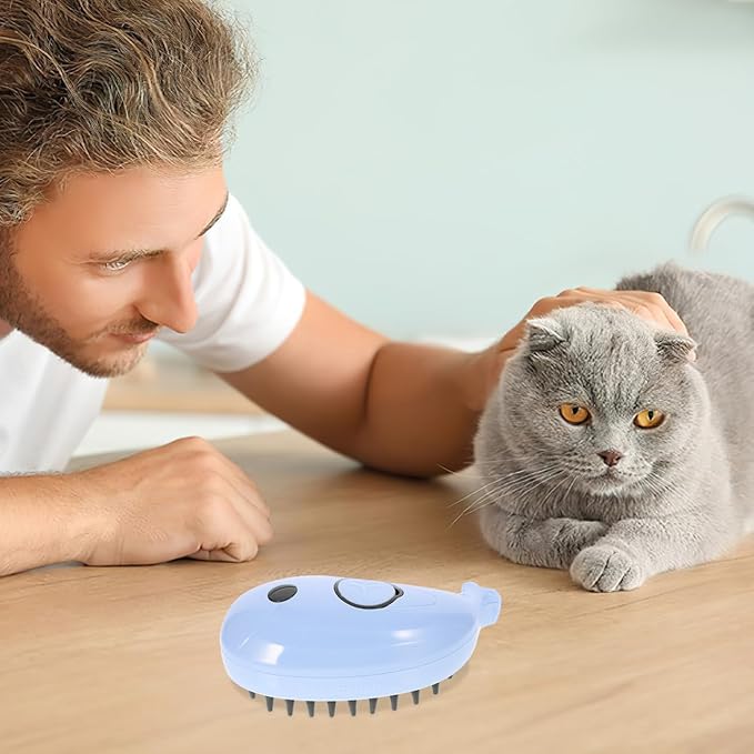 Milisten Self-cleaning Electric Cat Brush Multifunctional Steam Brush for Shedding Dematting Bathing Safe Materials Suitable for All Breeds Pets Efficient Massage Grooming Tool