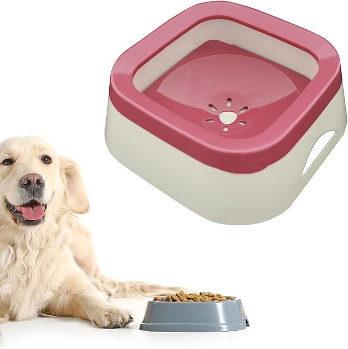 Dog Water Bowl Dispenser Water Feeder for Dogs Feeder Cat Dog Supplies Cat Bowls Water Dispenser for Pet Messy Drinkers Kitten, Pink