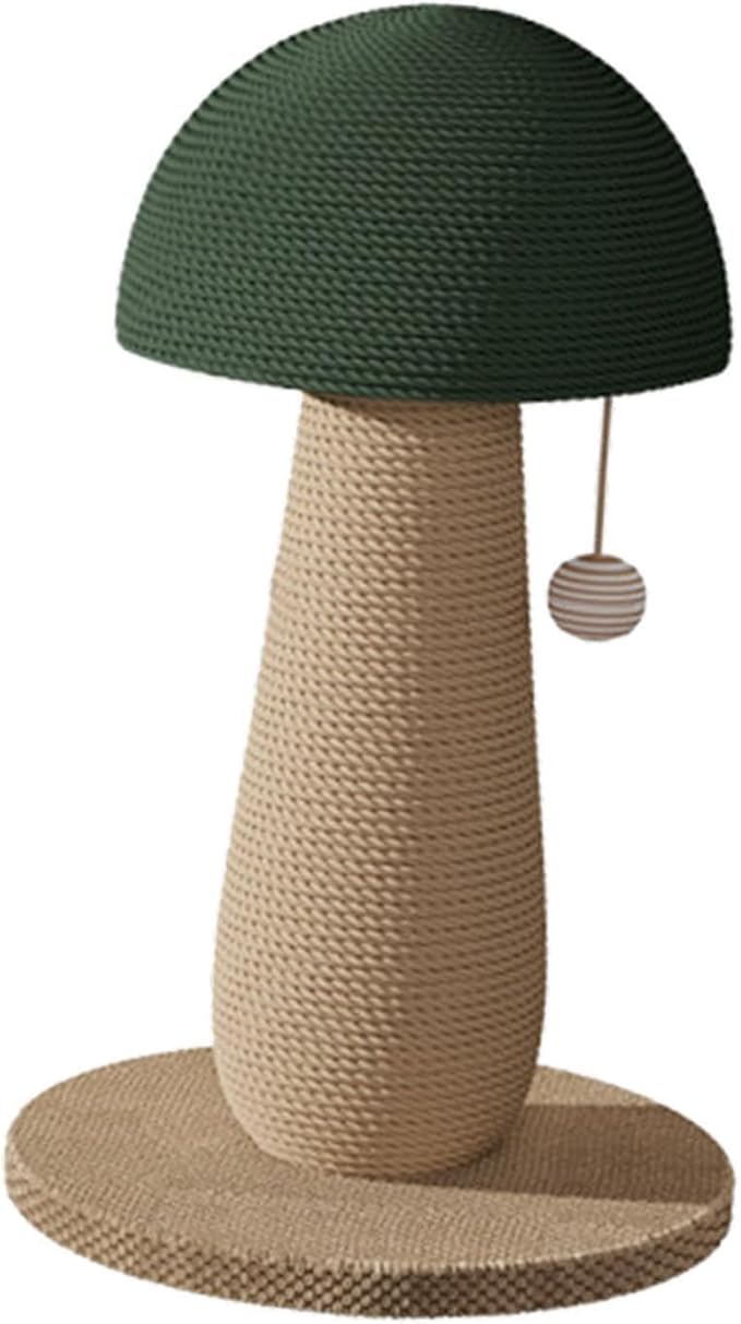 ing Posts, Cat Climbing Pole with Interactive Ball Toy, Grind Claw Cat Supplies Toy Cat Toy Sisal Rope Scratch Post, Mushroom, Green