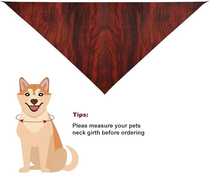 Dog Bandana Spring Pet Scarf Adjustable Triangle Red Wood Printing Dog Bib Washable Polyester Puppy Bandana for Small Medium Large Dogs Cat Birthday Party Supplies