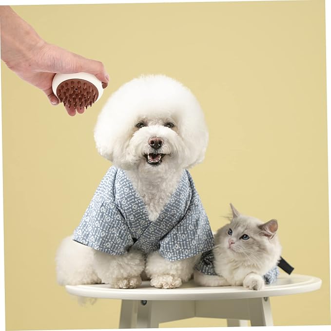 Angoily 2pcs Portable Cat Dog Grooming Combs Bath Brushes for Pet Massage Wear-resistant Hair Removal Tool Ergonomic Panda Design for Easy Grooming and Bonding