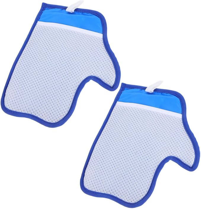 BESPORTBLE 2pcs Reusable Dual-Sided Pet Hair Removal Gloves with Electrostatic Technology for Cats and Dogs Efficient Grooming Mitts for Furniture Clothes Car Interior Blue Hair Cleaning