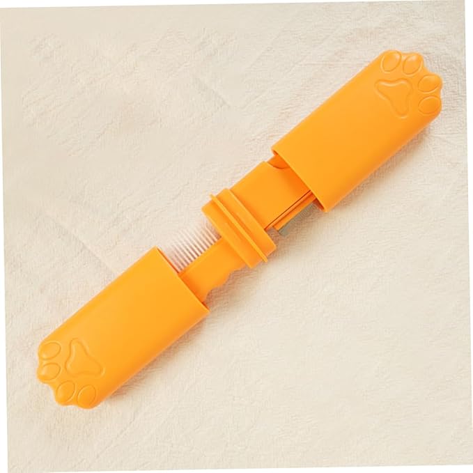 TOYANDONA Pet Comb for Cats and Dogs Detangling Shedding Brush with Fine Teeth Hair Removal Tool for Grooming and Dematting Orange Color Suitable for Small to Medium Pets
