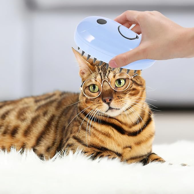 Milisten Self-cleaning Electric Cat Brush Multifunctional Steam Brush for Shedding Dematting Bathing Safe Materials Suitable for All Breeds Pets Efficient Massage Grooming Tool