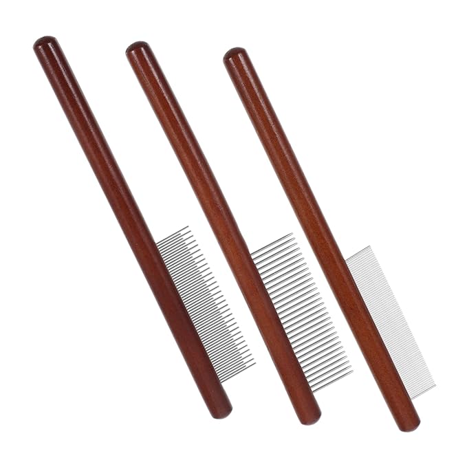 3pcs Tear Stain Brush for Small Dogs Cat Grooming Supplies Dog Grooming Combs Pet Comb Wooden Handle