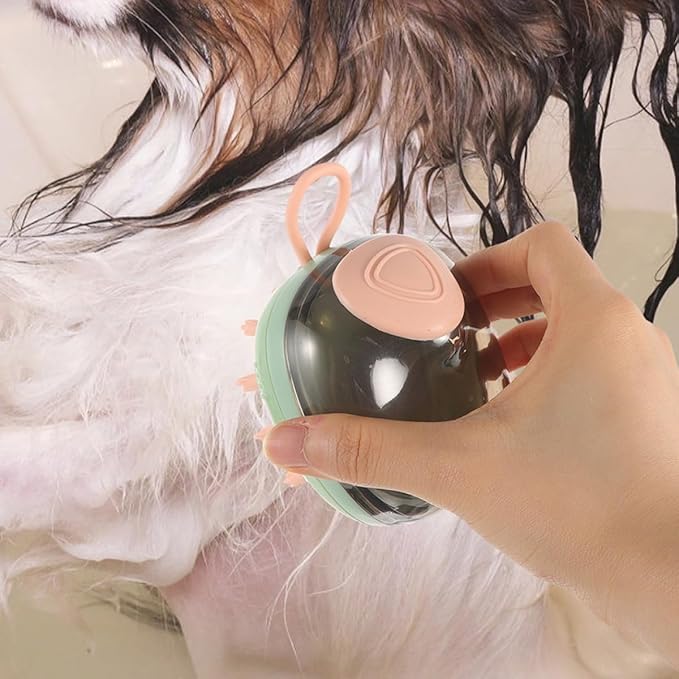 Kisangel Pet Bath Massage Brush for Dogs and Cats, Sturdy Green Massage Shower Brush for Puppy Bathing and Shedding Grooming Supplies