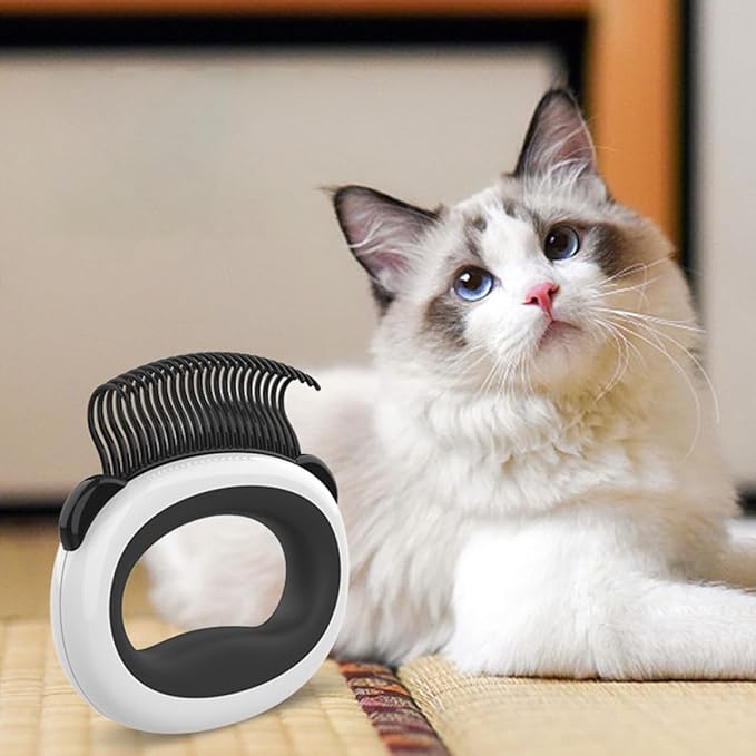 VICASKY Cat Grooming Comb and Hair Removal Brush Soft Teeth for Indoor Cats, Pet Massage and Detangling Tool, Portable Pet Hair Cleaning Comb for Kitten Grooming and Shedding Control