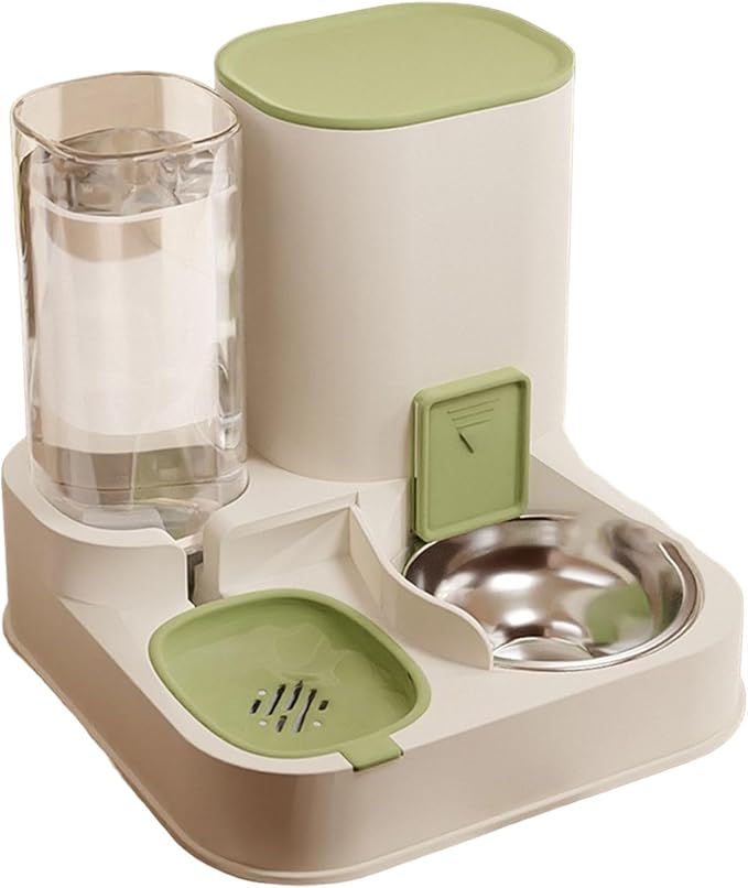 Cats Feeders and Water Dispenser 2 in 1 Pet Automatic Water Dispenser Pet Food Storage for Small Dog Puppy Cats