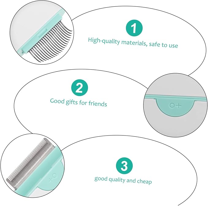balacoo Cat Grooming Comb for Hair Removal and Cleaning Massage Tool for Loose Fur and Tangles Portable Design Mint Green for Daily Pet Grooming