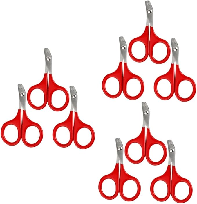Beaupretty 9pcs Dog Cat Nail Clippers Pet Nail Care Tool Stainless Steel Grooming Scissors Comfort Grip Bend Cut Trimmer for Home Pet Salon