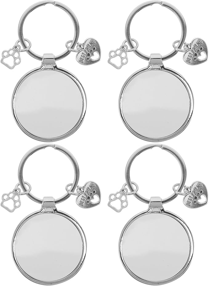 4pcs Sublimation Blank Mdf Keychain: Heat Transfer Memorial Dog Keychain - Cat Dogs Pet Keepsakes Key Fob for Pet DIY Craft Project Supply