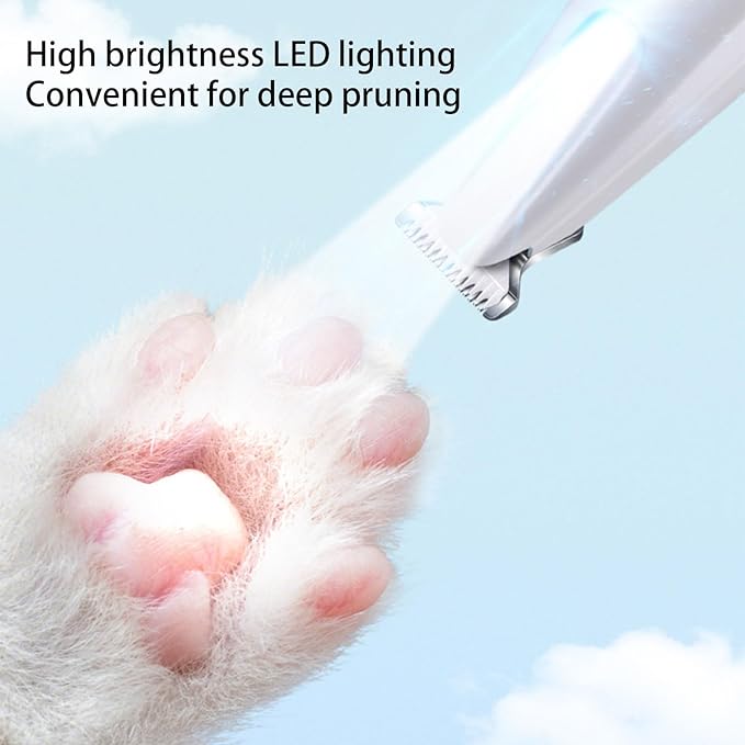 Peiiwdc Multibreeds Pet Paws Hair Trimmer with LED Light Ergonomic Low Noise Electric Hair Shaver Device for Grooming Supply Haircut Machine