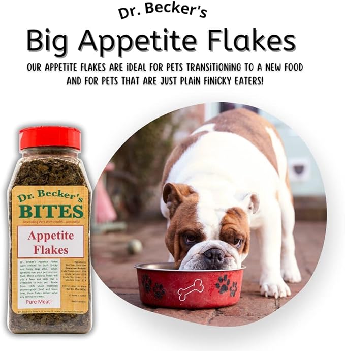 Dr. Becker's Appetite Flakes for Dogs & Cats | Food Topper with High Protein & Limited Ingredients | Meal Enhancer for Large & Small Breeds, 4.5 oz (Pack of 3)