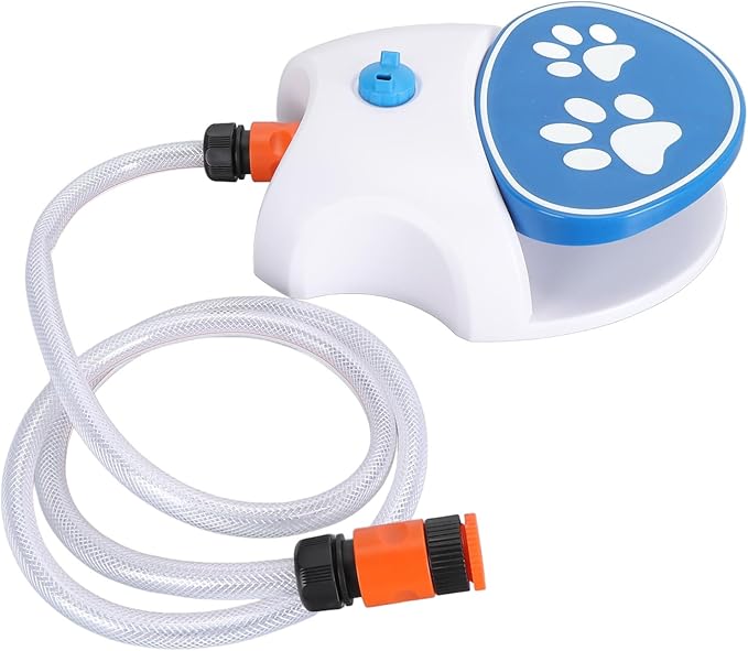Zunate Activated Dog Water Fountain, Outdoor Step On Pet Sprinkler Drinking Feeder with Hose for Hydration and Easy Access to Clean Water Supply