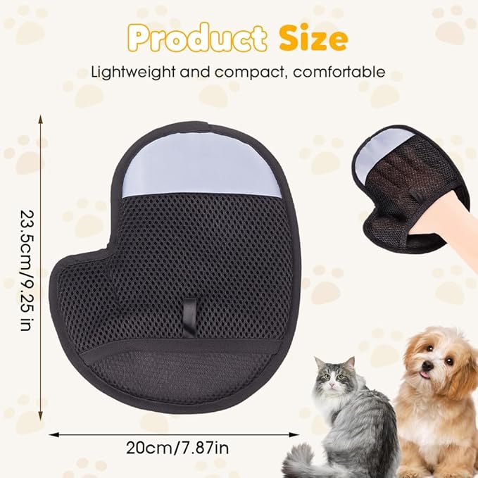 Pet Hair Removal Glove,Electrostatic Pet Grooming Gloves for Cats & Dogs,2025 New Upgrade Efficient Cat Gloves for Grooming,Cat Grooming Gloves for Hair Removal,Reusable Pet Hair Remover Glove (2PC)