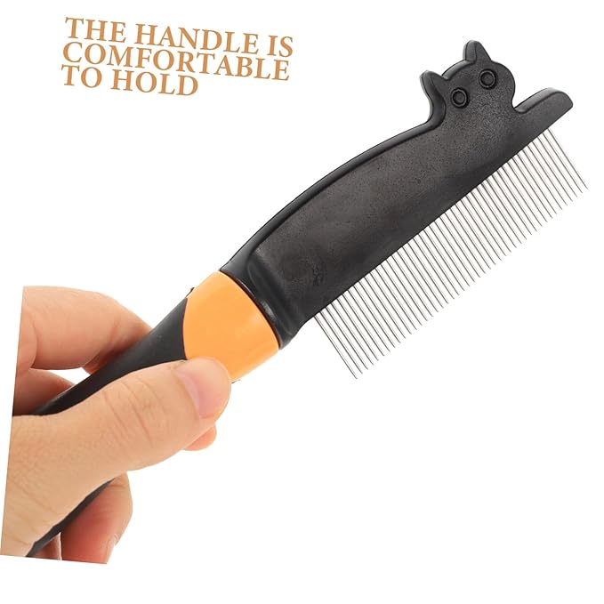 YARNOW Dog Hair Comb Stainless Steel Dematting Rake Multi-function Pet Grooming Comb Small Portable Household Dog Supplies for Tangled and Loose Fur Removal