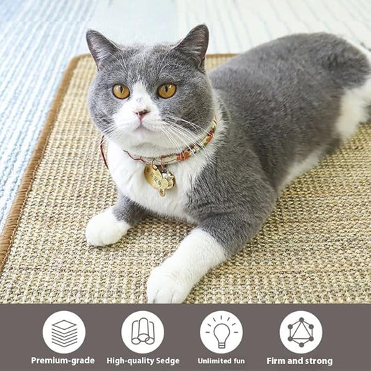 Interactive Cat Scratching Toy - Natural Sisal Activity Mat for Kittens, Engaging Claw Exercise Play Pad, Entertaining Scratch Training Board for Indoor Cats