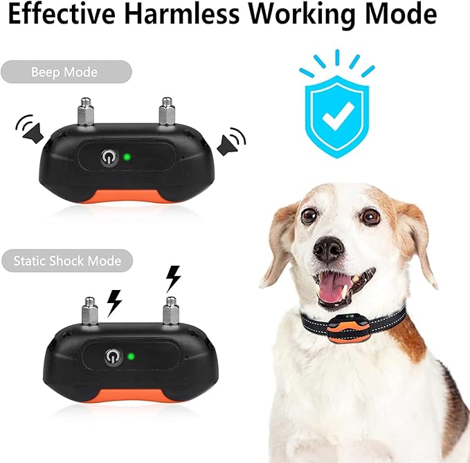 PcEoTllar Electric Fence for Dogs, Electric Dog Fence System, 2 Water Resistant Collar Receiver, with 656Ft Underground/Aboveground Boundary Wire, for Small Medium Large Dogs
