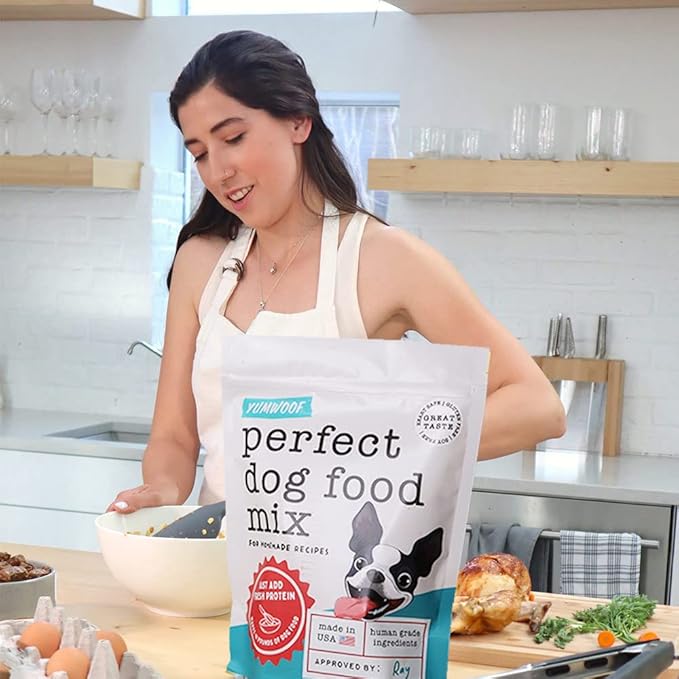 Yumwoof Perfect Dog Food Mix New (Healthy Grains) Recipe with Improved Taste | Makes 10 Pounds Fresh Homemade Food | Mix Turkey, Beef, Pork, Bison, Lamb, Elk & More | Human Grade, Low Carb & Non-GMO