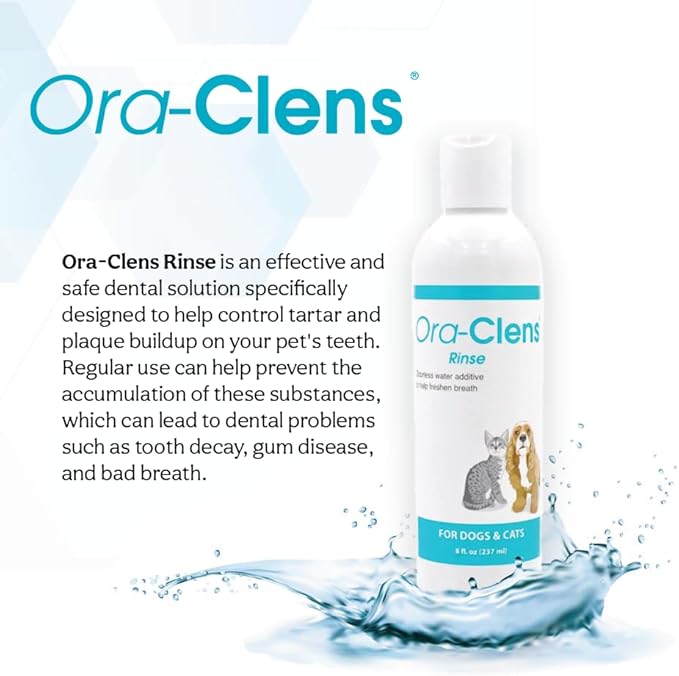 Dog & Cat Oral Hygiene Rinse Effectively Reduces Plaque, freshens Breath, and eliminates Bad Breath and Dental Plaque at The Source (8 fl oz)