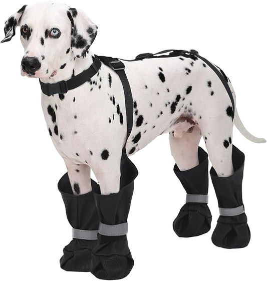Dog Suspender Boots, Anti-Slip & Fall Waterproof Dog Shoes Leggings, Dog Paw Protector for Small Medium Dogs, Adjustable Dog Boots Pet Shoes for Outdoor Walking