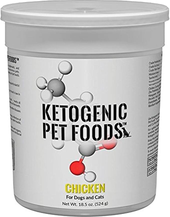 Ketogenic Pet Foods - Chicken - High Protein, High Fat, Low Carb, Natural Dog & Cat Food - 18.5 oz. Canister