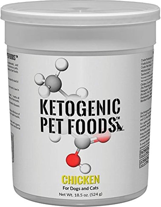 Ketogenic Pet Foods - Chicken - High Protein, High Fat, Low Carb, Natural Dog & Cat Food - 18.5 oz. Canister