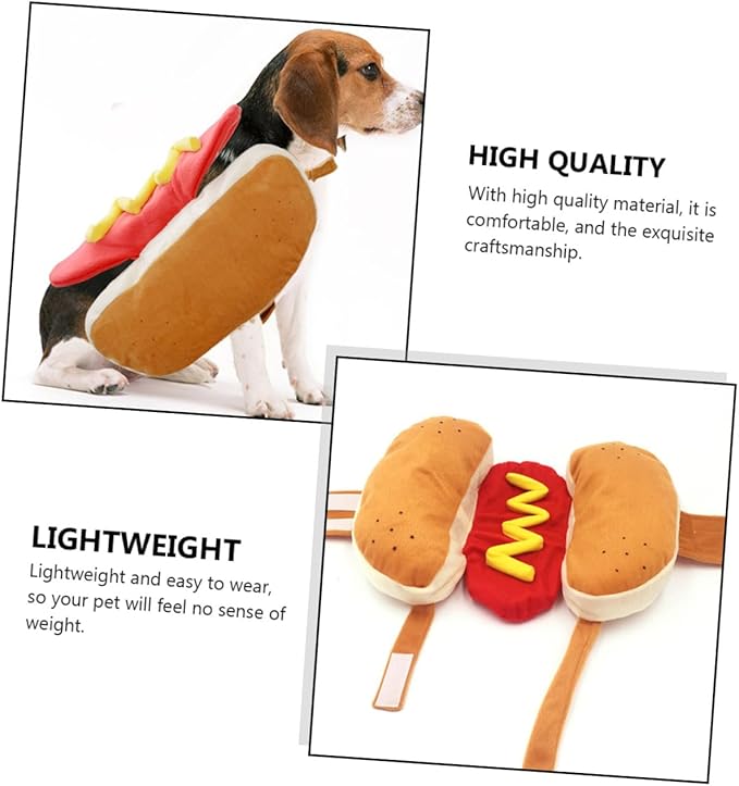 HOMSFOU Cute Pet Costume Hamburger Shape Dog Cat Clothing M Size Christmas Pet Supplies Unique Festival Outfit