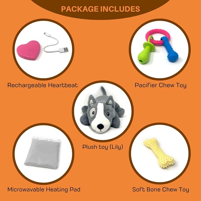Puppy Heartbeat Toy for Dogs and Puppies – Sleep Aid and Anxiety Relief Stuffed Animal with Calming Heartbeat – Perfect for Dog Separation Anxiety, Puppy Training, and Stress Reduction
