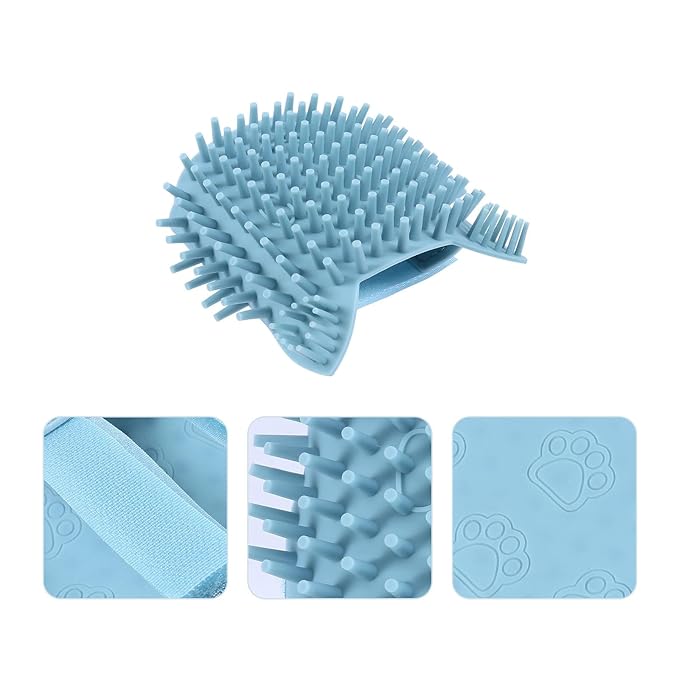 Silicone Cat Grooming Brush Pet Massage Tool Self-scratching Corner Hair Remover Lightweight for Indoor Cats, Wet and Dry Use, Small Light Green