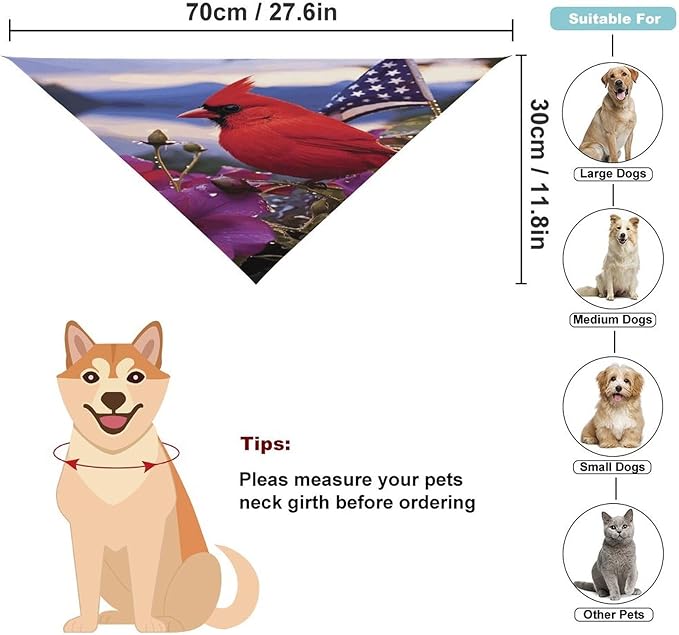 Dog Bandana Spring Pet Scarf Adjustable Triangle Purple Morning Glory Printing Dog Bib Washable Polyester Puppy Bandana for Small Medium Large Dogs Cat Birthday Party Supplies