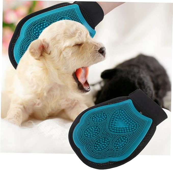 Pet Massaging Deshedding Glove for Dogs Gentle Grooming Glove for Cats Comfortable Padding and Mesh