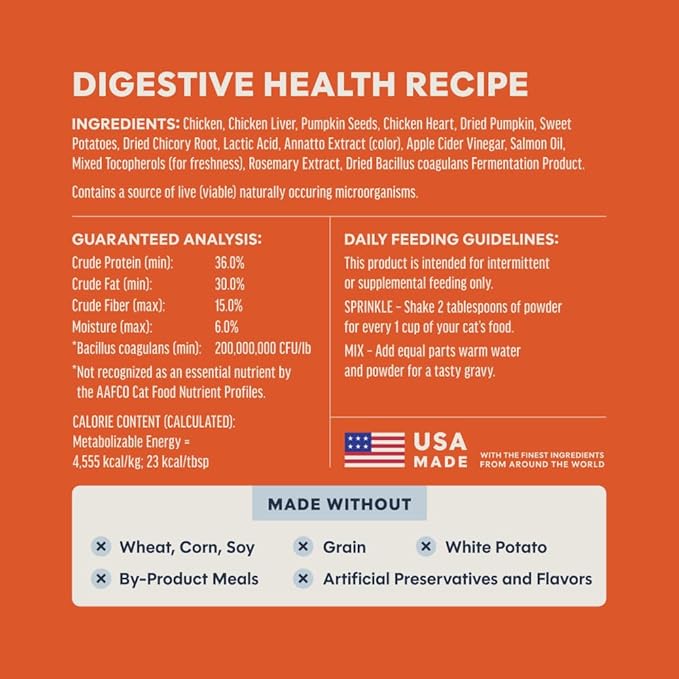 Instinct Raw Boost Shakers, Freeze-Dried Powder, Cat Food Topper, Chicken - Gut Health, 5.5 oz. Bottle