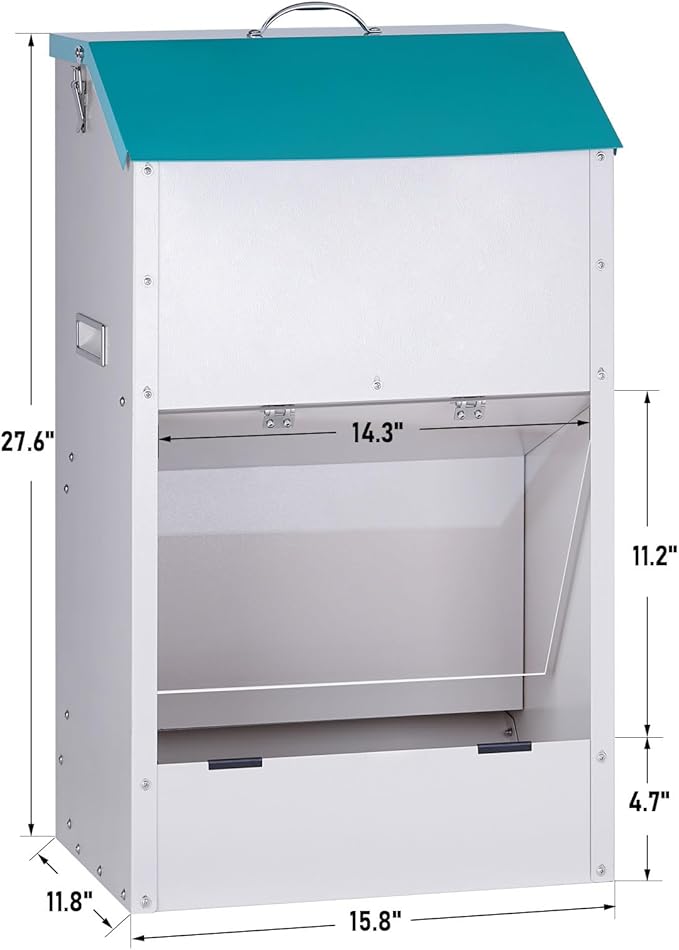 Automatic Dog Feeder Large Breed 50 lb, Galvanized Metal Gravity Self Feeding Dog Food Dispenser Extra Large Automatic Pet Feeder, for Indoor or Outdoor Use