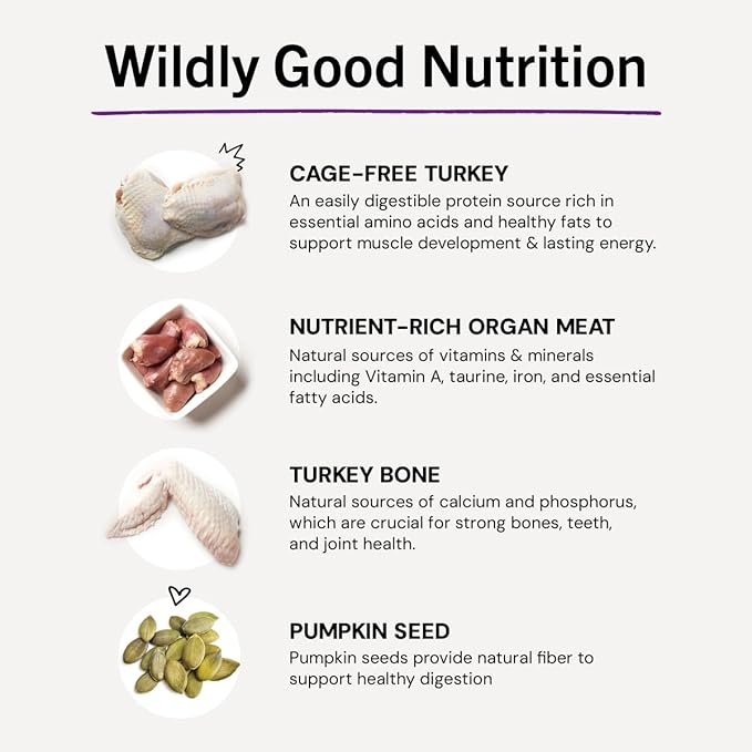 Stella & Chewy's Freeze-Dried Raw Cat Dinner Morsels - Premium Turkey Recipe with 98% Farm-Raised Meat & Organs - Natural Grain-Free Cat & Kitten Food - Made in USA - 8 oz