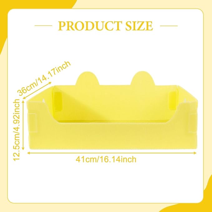 Cat Travel Toilet Large Capacity Open Litter Pan Potty for Indoor Cats Adorable Funny Design- Yellow