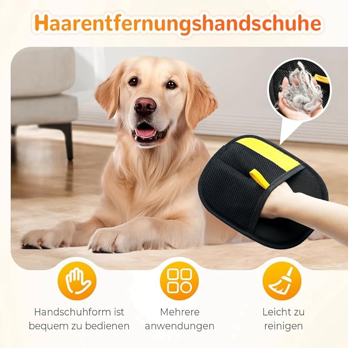 Electrostatic Gloves Pet Hair Removal, 2025 New Pet Hair Remover Gloves, Reusable Grooming Glove for Cats & Dogs