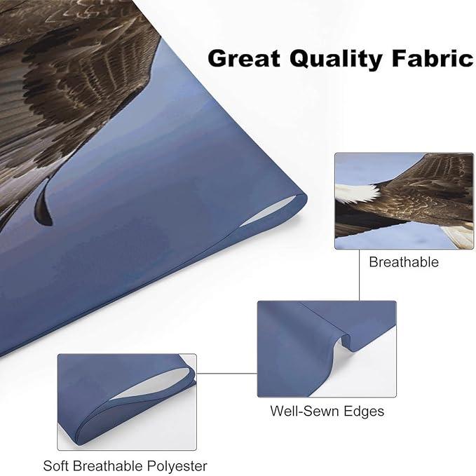 Dog Bandana Spring Pet Scarf Adjustable Triangle Bald Eagle Flying Printing Dog Bib Washable Polyester Puppy Bandana for Small Medium Large Dogs Cat Birthday Party Supplies