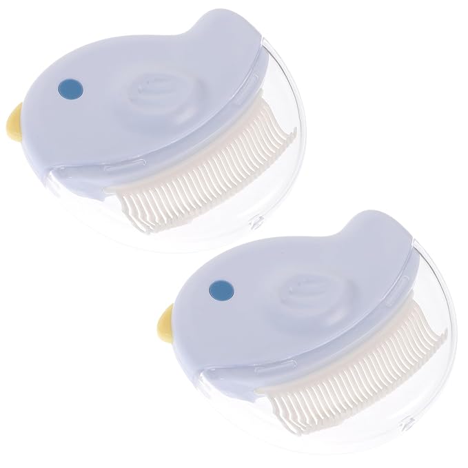 Cabilock 2pcs Pet Grooming Combs Hair Remover Brushes for Cats and Small Dogs, Blue Detangling Comb with Reusable Design for Indoor Shedding and Fur Cleaning