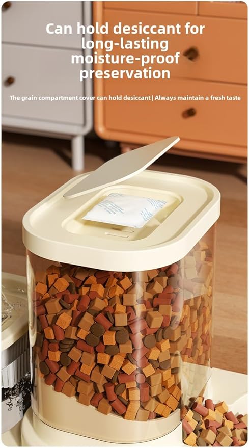 Automatic Cat Food Feeder and Water Circulation Drinker 2-in-1 Set Large Capacity Drinker Suitable for Pet Dogs, Puppies, Kittens