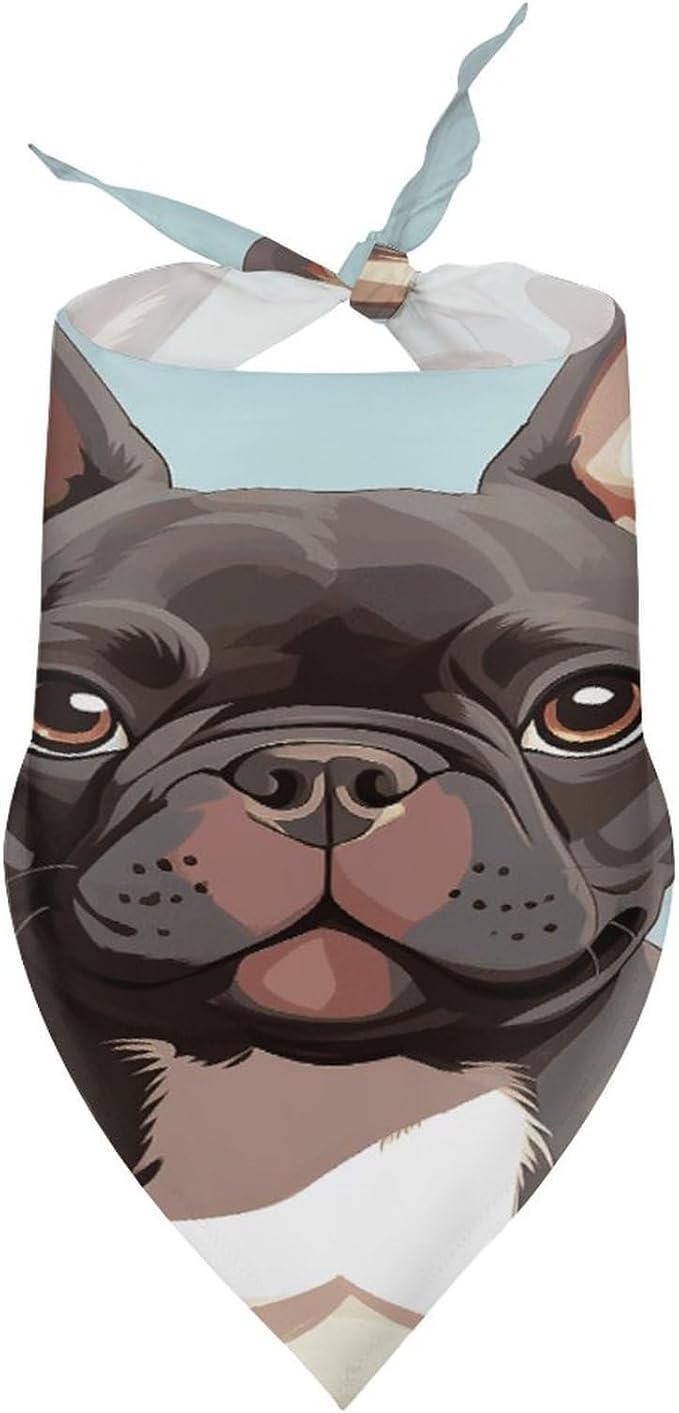 Dog Bandana Spring Pet Scarf Adjustable Triangle French Bulldog Dog Cute Printing Dog Bib Washable Polyester Puppy Bandana for Small Medium Large Dogs Cat Birthday Party Supplies