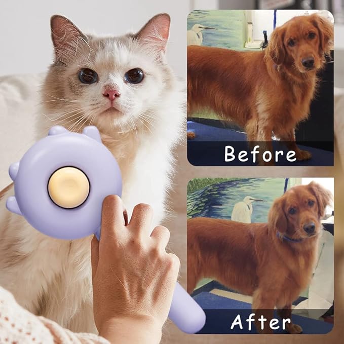 Magic Pet Comb, 2023 New Pet Hair Cleaner Brush, Cat Grooming Brush Long or Short Hair Cats Dogs Pet Massage Brushes, Self Cleaning Slicker Comb for Kitten Removes Tangles Loose Fur (2Pcs#E)