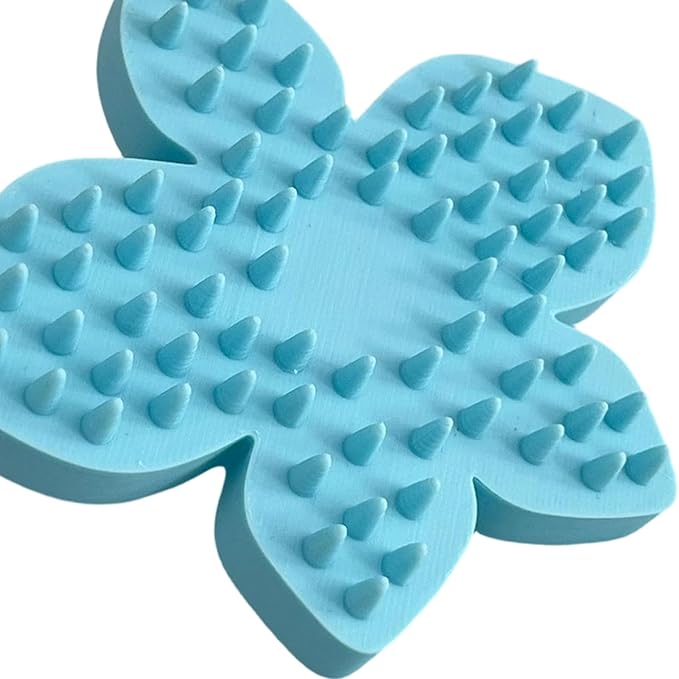 Petal Shape Dog Scrubber, 11.2cm, Soothing Comb, 3D Printed Bath Brush, Grooming, Massage, Skin Care, Pet Supplies, Waterproof, Cleansing