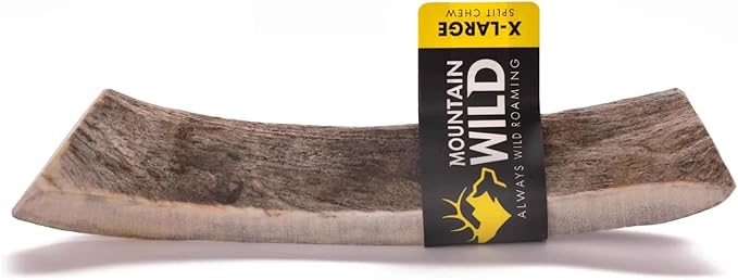 Split Elk Antler Dog Chews for Aggressive Chewers – Naturally-Shed, Long-Lasting, Odorless, Mineral-Rich – No Fillers, No Preservatives – Supports Dental Health – Large Breeds (X-Large)