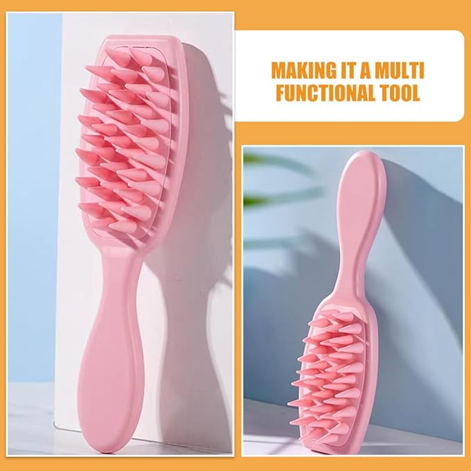 BESTonZON Pet Bath Massage Brush Dog Grooming Brush Silicone Handle Soft Bristles Puppy Bathing Supplies Hair Cleaning Comb for Dogs and Cats