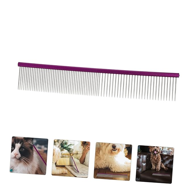 Grooming Comb for Cats and Dogs Wear-resistant Pet Hair Comb Non- Design Smooth Edges for Safe Grooming Portable and Lightweight for Daily Use