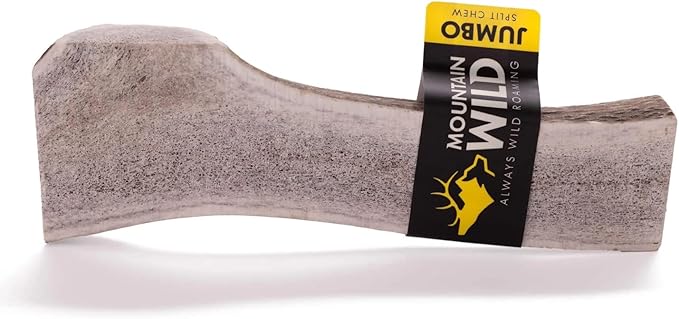 Split Elk Antler Dog Chews for Aggressive Chewers – Naturally-Shed, Long-Lasting, Odorless, Mineral-Rich – No Fillers, No Preservatives – Supports Dental Health – Large Breeds (Jumbo)