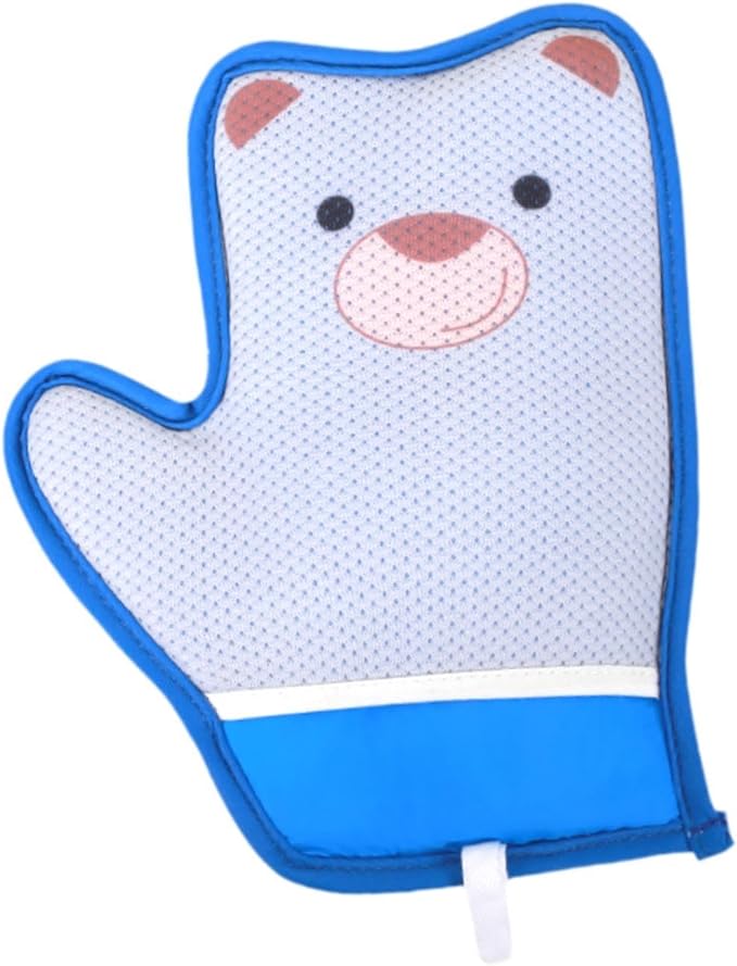 Cat Grooming Glove Brush Pet Hair Remover Mitt,Reusable,Hook Design,Portable Massage Detangling Shedding for Rabbits Clothes, Bear Pattern