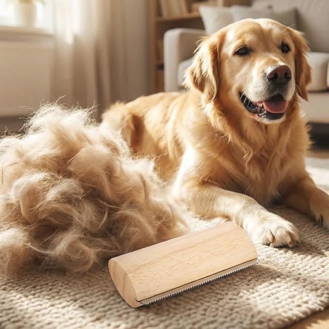 Pet Deshedding & Grooming Tool | Dog Brush for Shedding Cat Grooming Supplies, Ergonomic Gripping, Wooden Grooming Shedding Brush for Long Hair Dogs and Cats Pet Cleaning Comb Supplies (1pc)